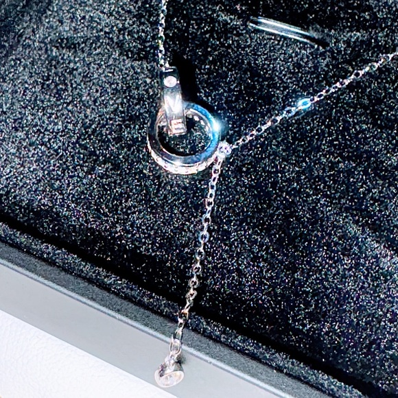 Moissanite love necklace  16 inch extend to 17 inch with a .5 drop diamond. - Picture 3 of 5